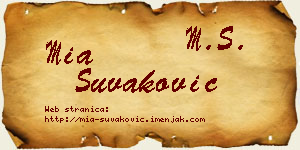 Mia Šuvaković vizit kartica